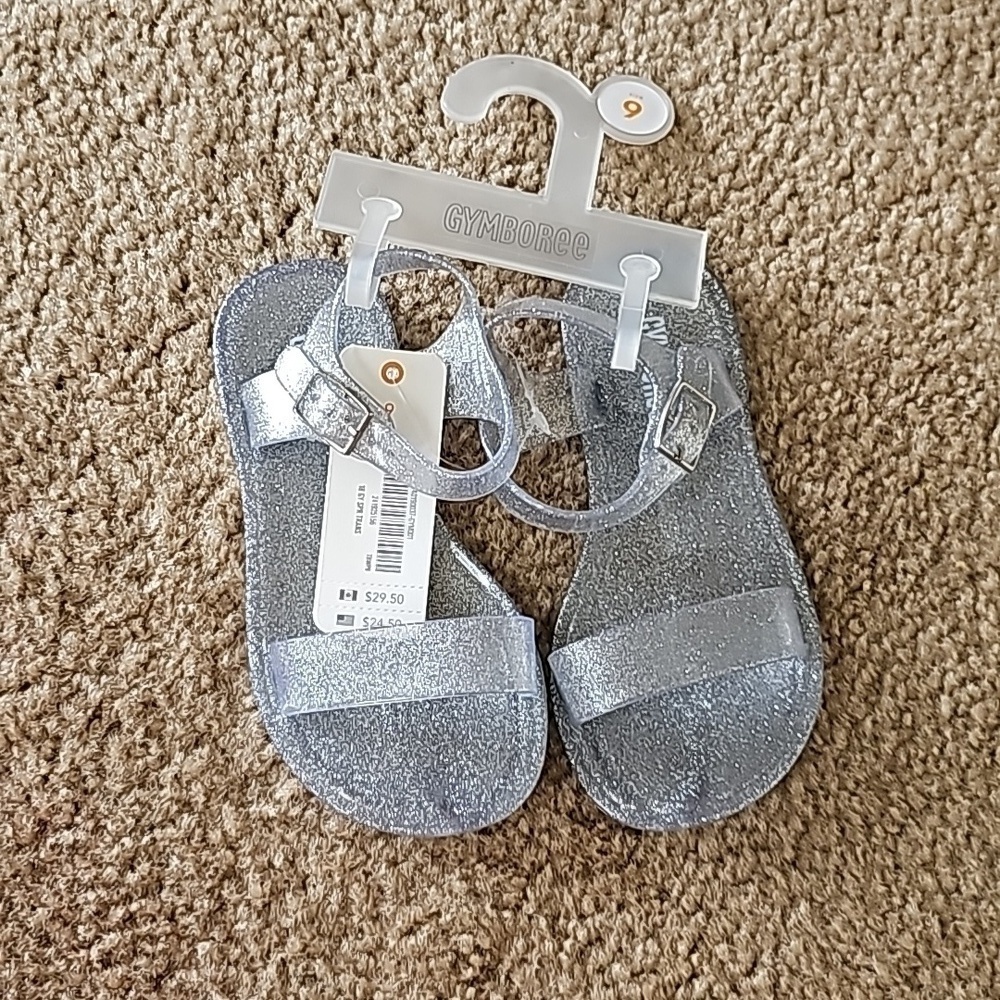 Gymboree Silver Glitter Jelly Sandal Size 9